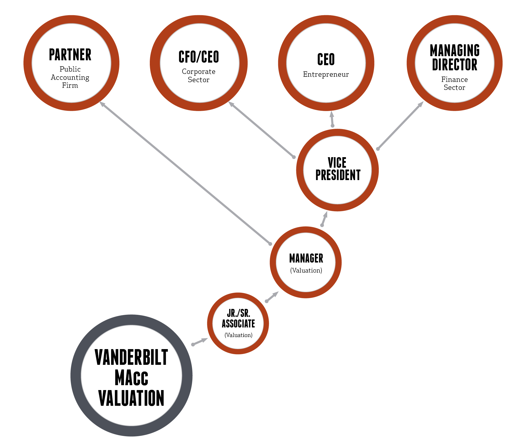MAcc Valuation Career Paths Graphic