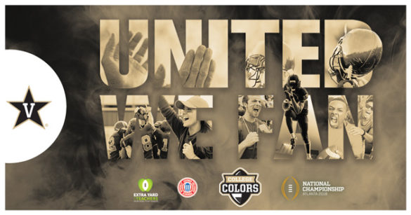 This year’s College Colors Day theme, “United We Fan,” highlights the emotional connection Commodore fans have not only with the university, but also with fellow fans when they see each other wearing the Vanderbilt name and colors, no matter the location.