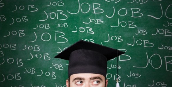 graduatejobhunt New grad surrounded by the word "Jobs"