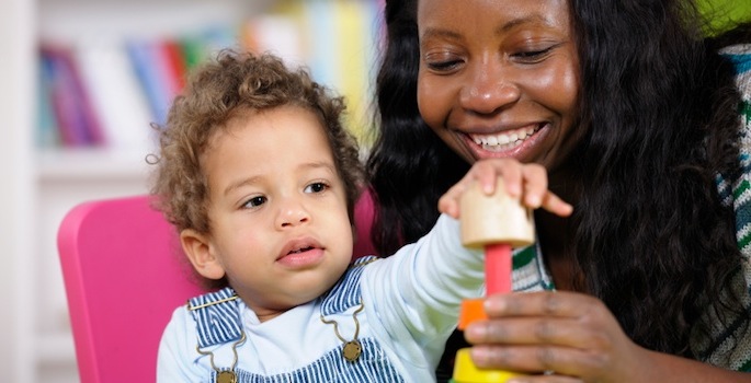 Toddler and teacher
